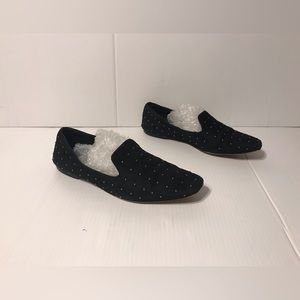 Vince Camuto leather upper black studded flats shoe women size 7 M